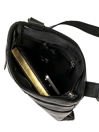 Сумка через плечо Dr.Koffer из натуральной кожи черная