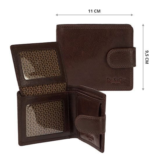 Портмоне Dr.Koffer из натуральной кожи коричневое
