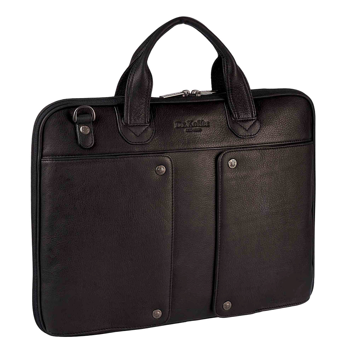 Деловая сумка Dr.Koffer из натуральной кожи черная