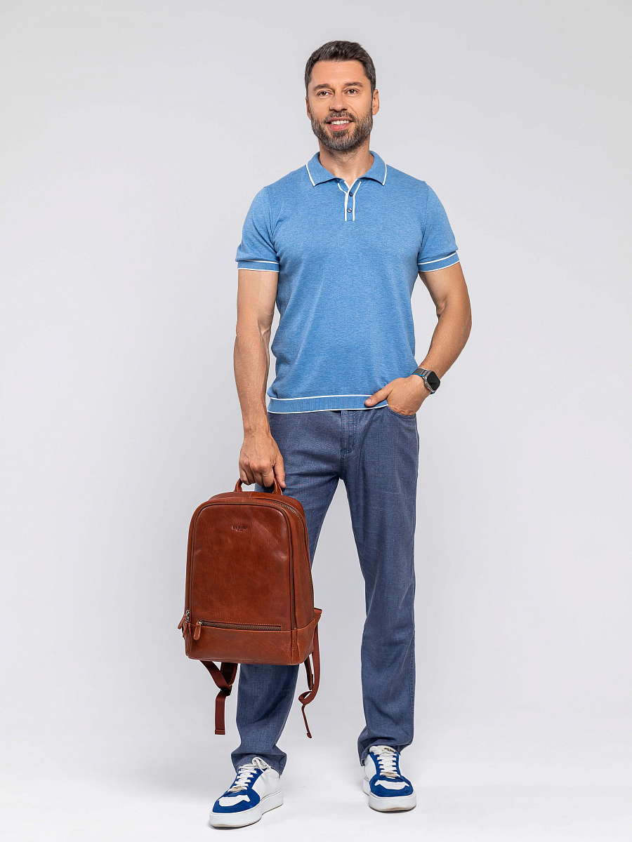 Рюкзак Dr.Koffer из натуральной кожи светло-коричневый