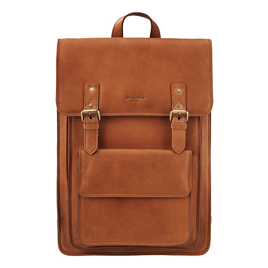 Рюкзак Dr.Koffer из натуральной кожи светло-коричневый