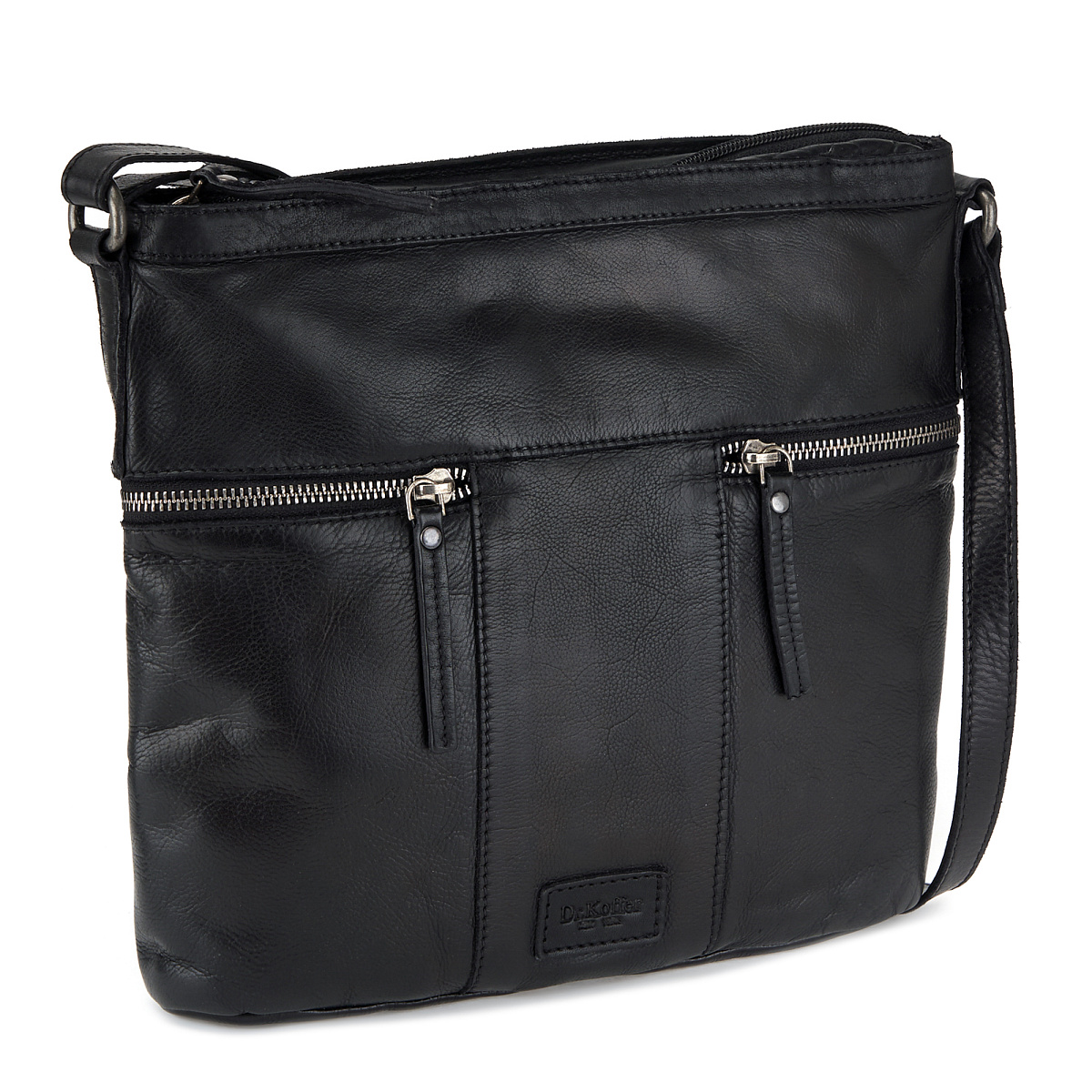 Сумка через плечо Dr.Koffer из натуральной кожи черная