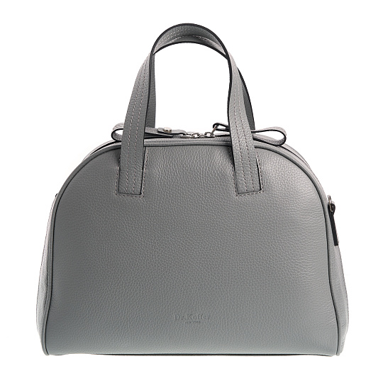 Женская сумка Dr. Koffer из натуральной кожи серебристая