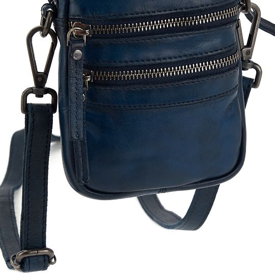 Сумка через плечо Dr.Koffer из натуральной кожи синяя