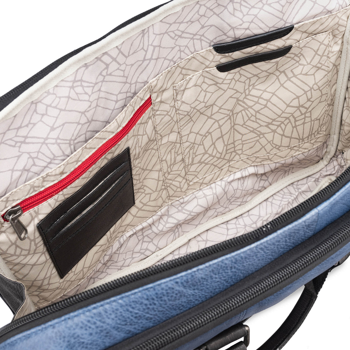 Деловая сумка Dr.Koffer из натуральной кожи синяя