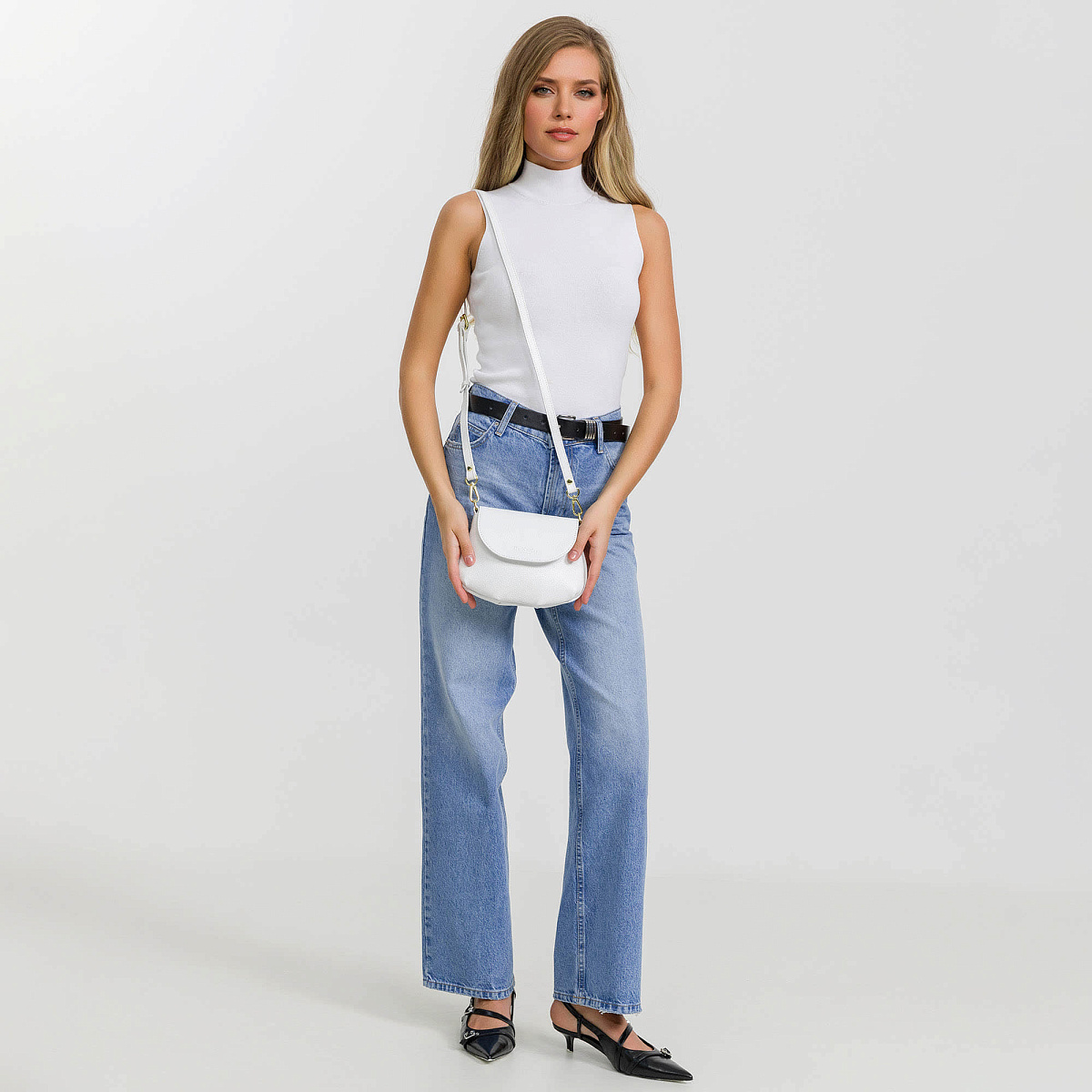 Женская сумка Dr. Koffer из натуральной кожи белая