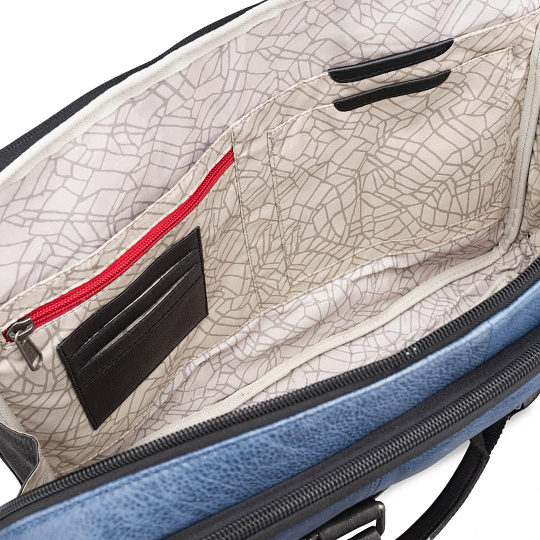 Деловая сумка Dr.Koffer из натуральной кожи синяя