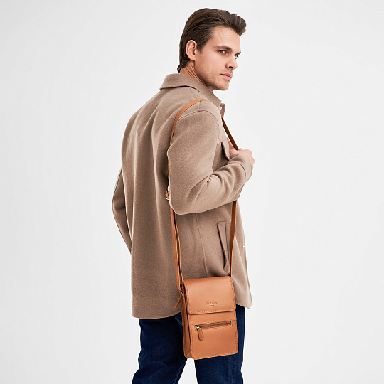 Сумка через плечо Dr.Koffer из натуральной кожи коричневая