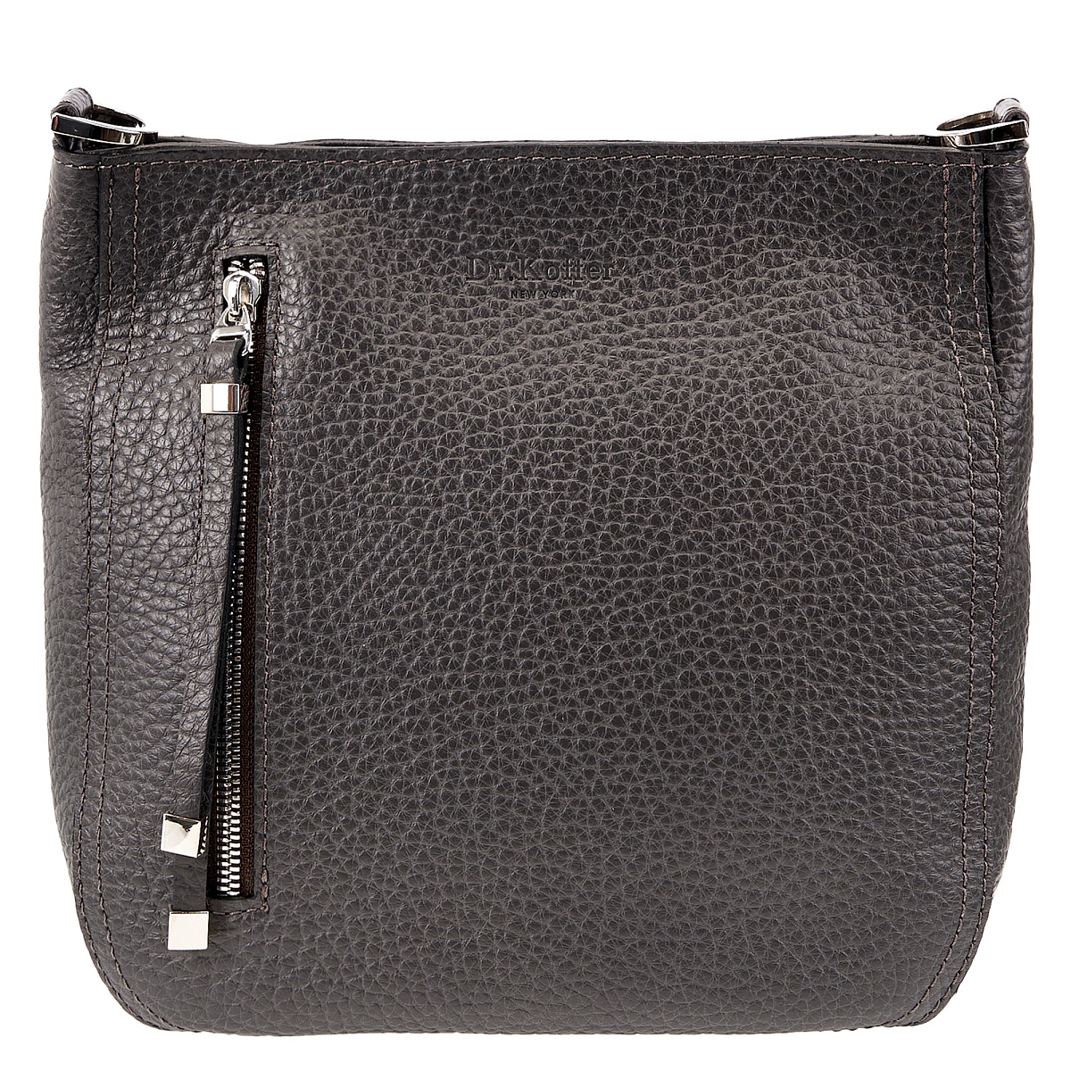 Женская сумка Dr. Koffer из натуральной кожи серая
