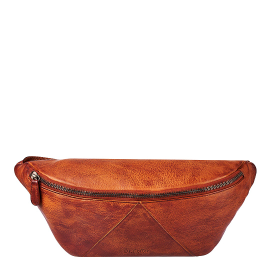 Сумка на пояс Dr. Koffer из натуральной кожи коричневая