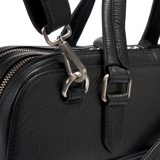 Деловая сумка Dr.Koffer из натуральной кожи черная