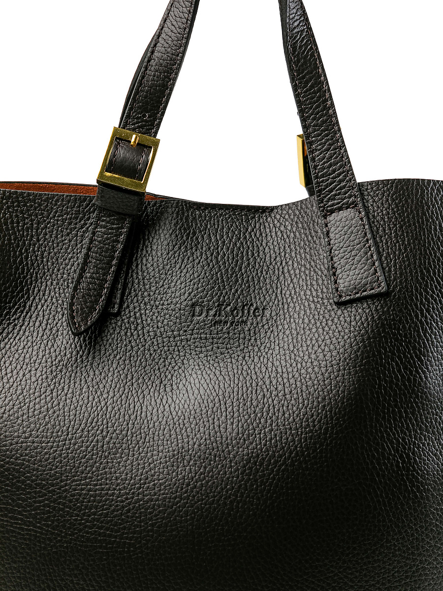 Женская сумка Dr.Koffer из натуральной кожи темно-коричневая