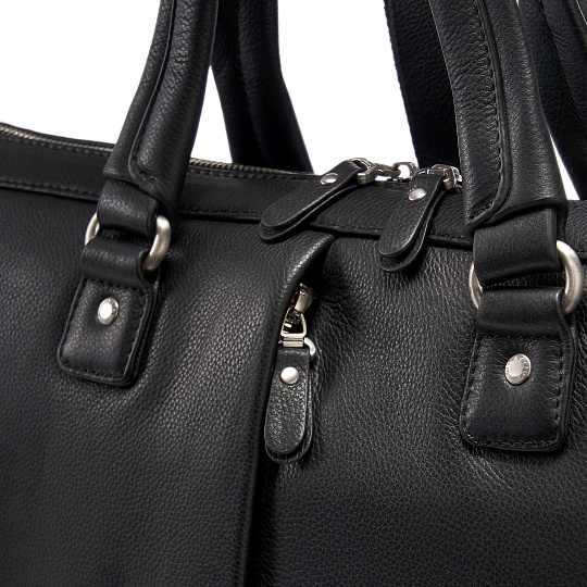 Деловая сумка Dr.Koffer из натуральной кожи черная