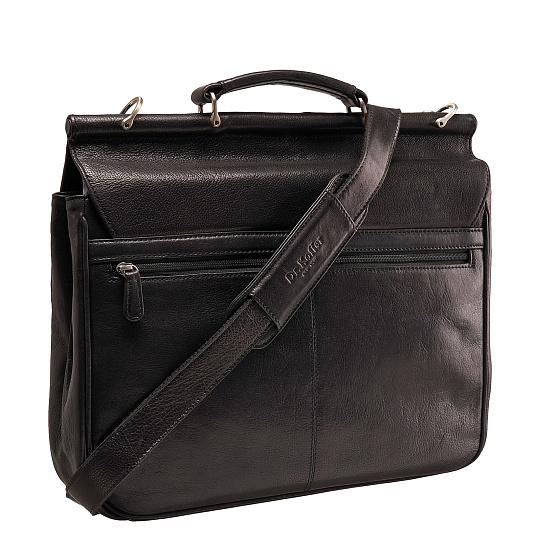 Портфель Dr.Koffer из натуральной кожи черный
