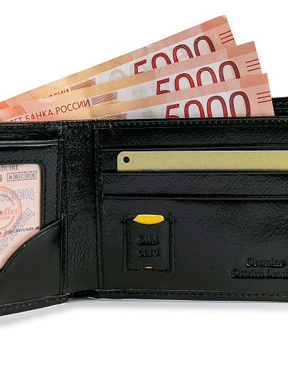 Портмоне Dr.Koffer из натуральной кожи черное