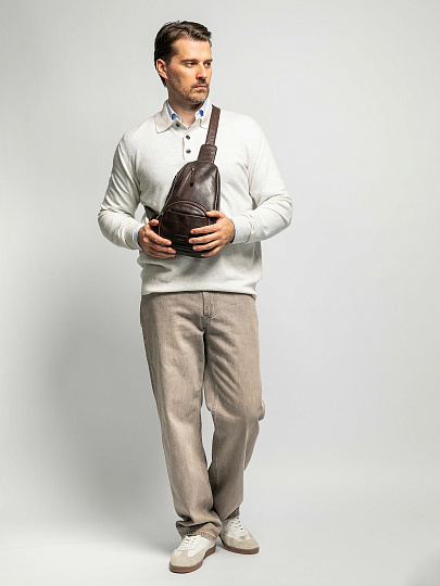 Рюкзак Dr.Koffer из натуральной кожи темно-коричневый