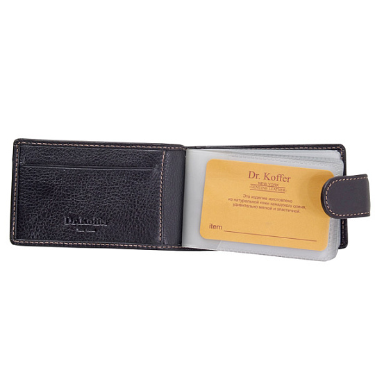 Визитница Dr.Koffer из натуральной кожи черная