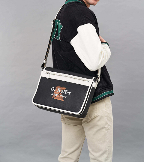 Деловая сумка Dr.Koffer из натуральной кожи черная