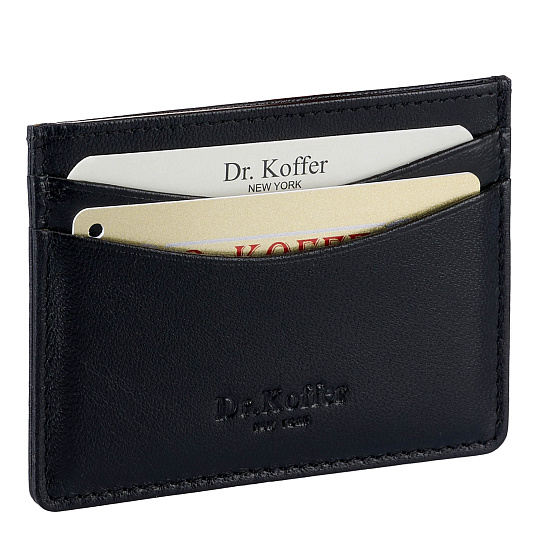 Кредитница Dr.Koffer из натуральной кожи черная