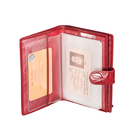 Обложка-портмоне для паспорта и автодокументов бургунди Dr.Koffer X510137-54-03
