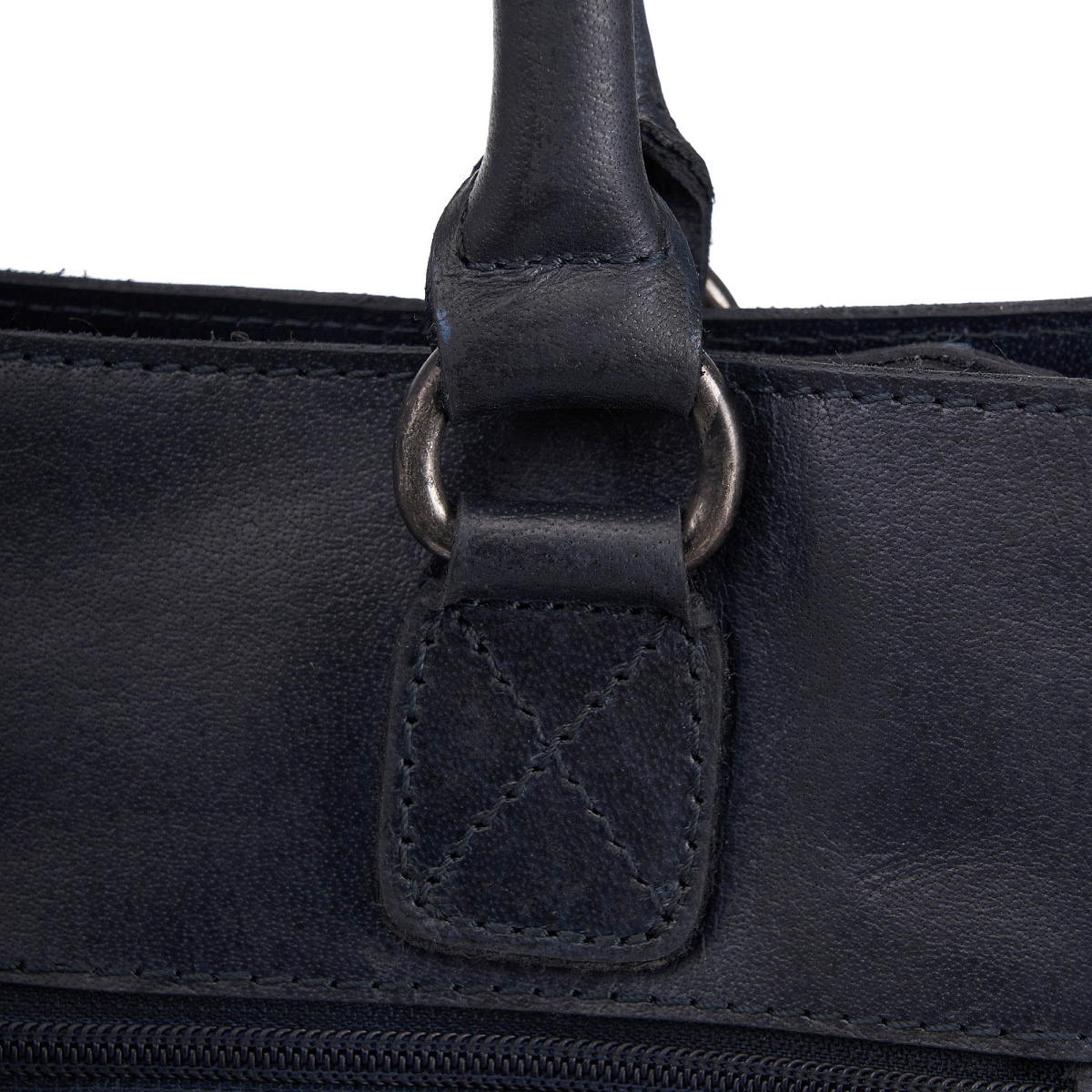 Деловая сумка Dr.Koffer из натуральной кожи синяя