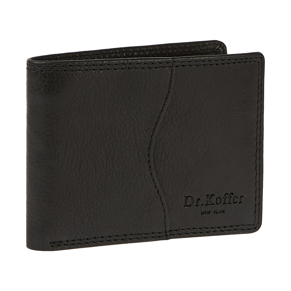 Зажим для денег Dr.Koffer из натуральной кожи черный