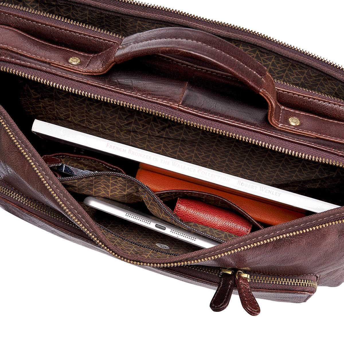 Деловая сумка Dr.Koffer из натуральной кожи темно-коричневая