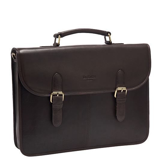 Портфель Dr.Koffer из натуральной кожи темно-коричневый