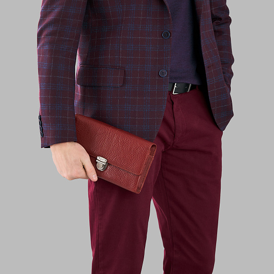 Сумка барсетка из натуральной кожи Dr. Koffer коричневая