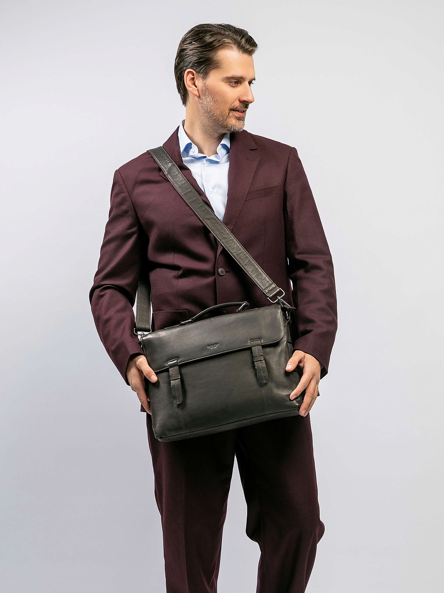 Портфель Dr.Koffer из натуральной кожи коричневый