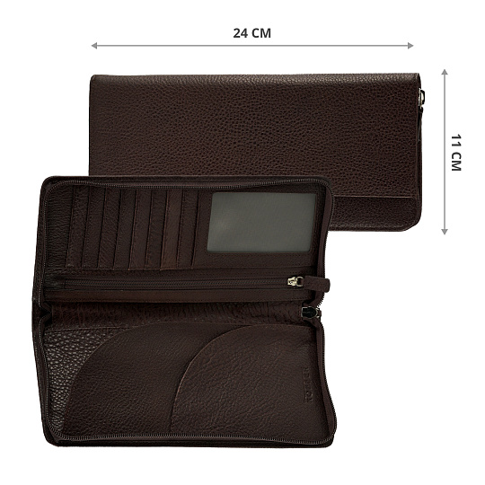 Портмоне Dr.Koffer из натуральной кожи коричневое