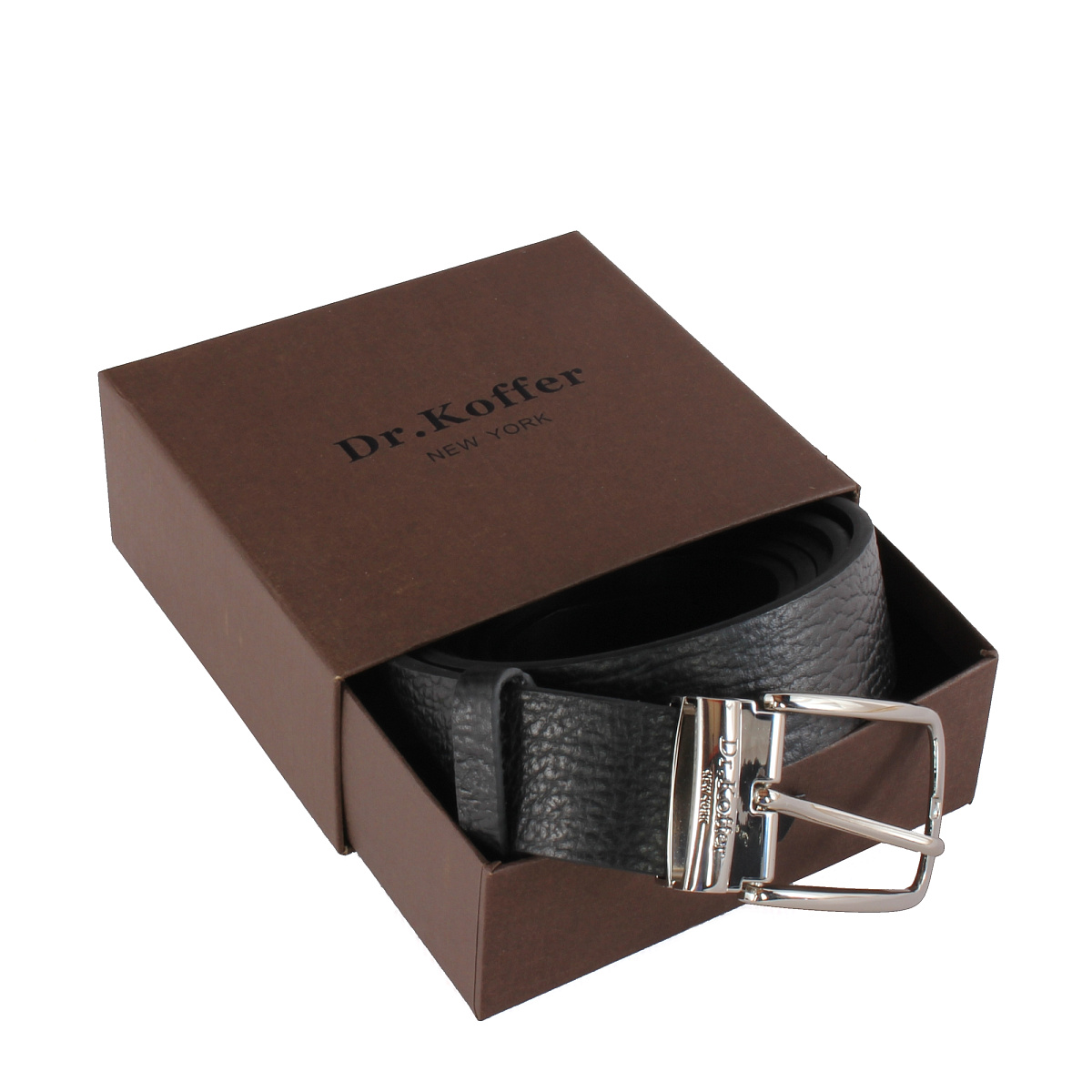 Ремень Dr. Koffer из натуральной кожи черный