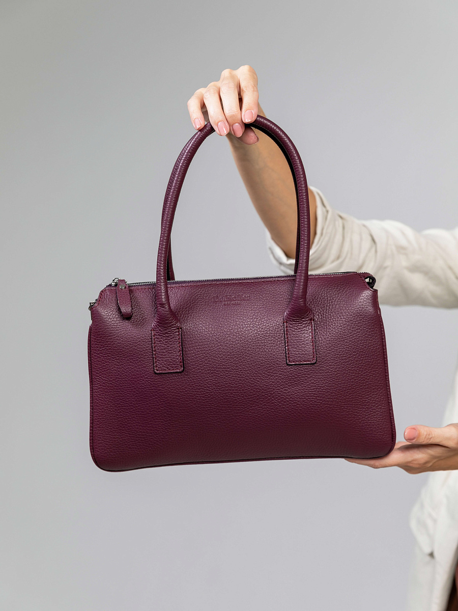 Женская сумка Dr.Koffer из натуральной кожи бордовая