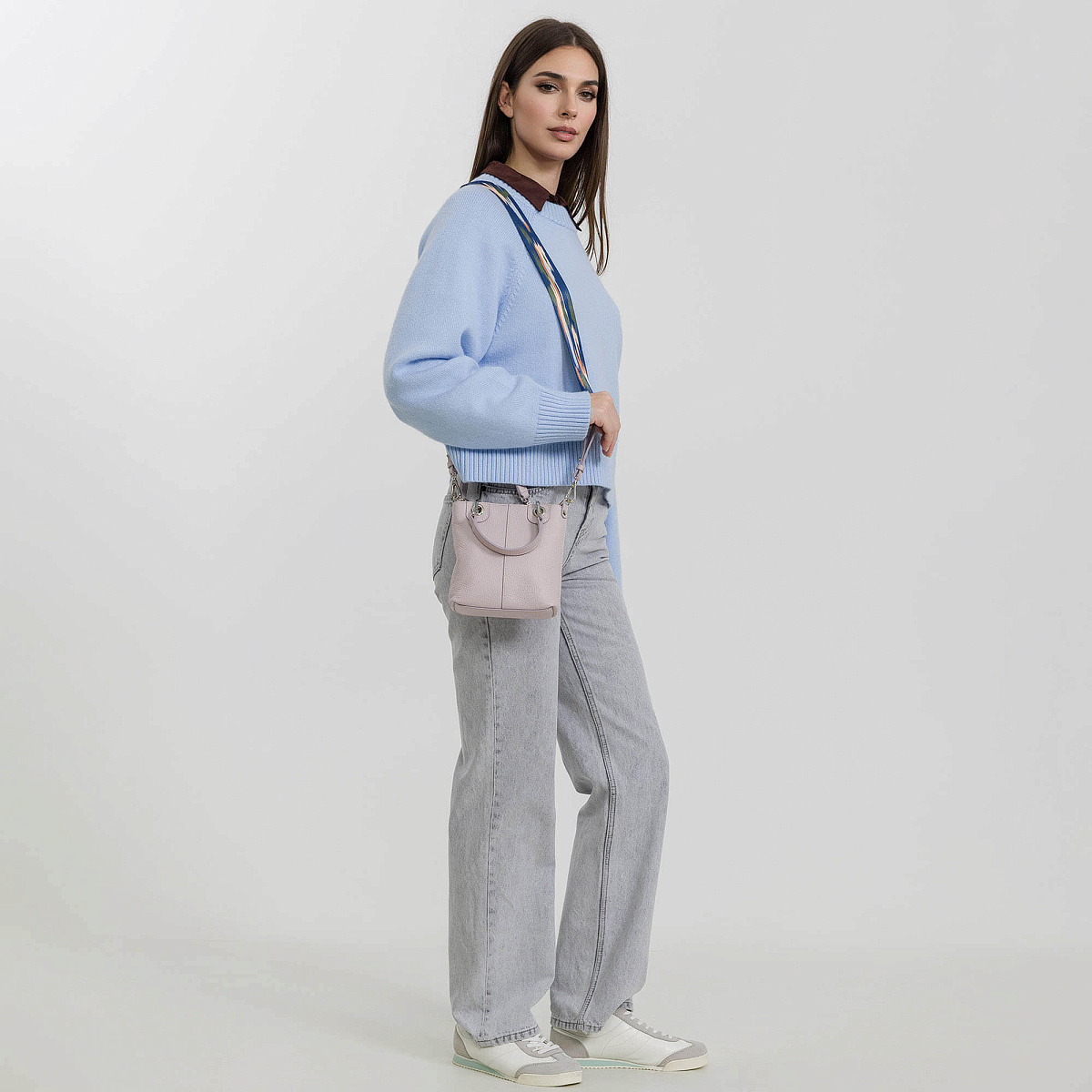 Женская сумка Dr. Koffer из натуральной кожи светло-розовая