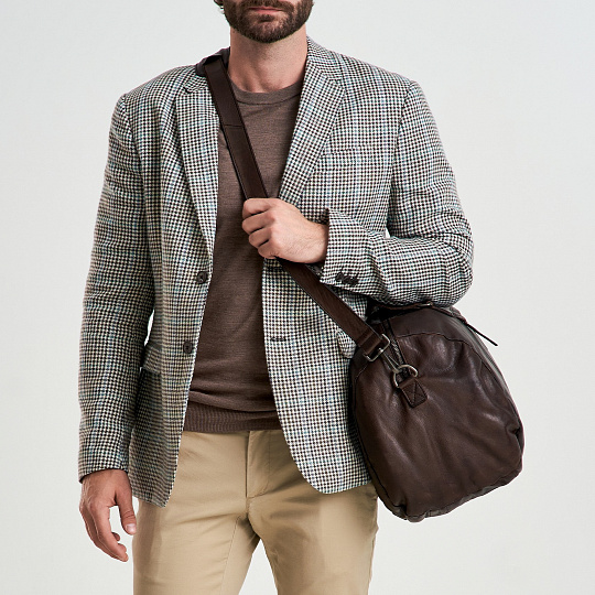 Сумка дорожная Dr.Koffer из натуральной кожи коричневая