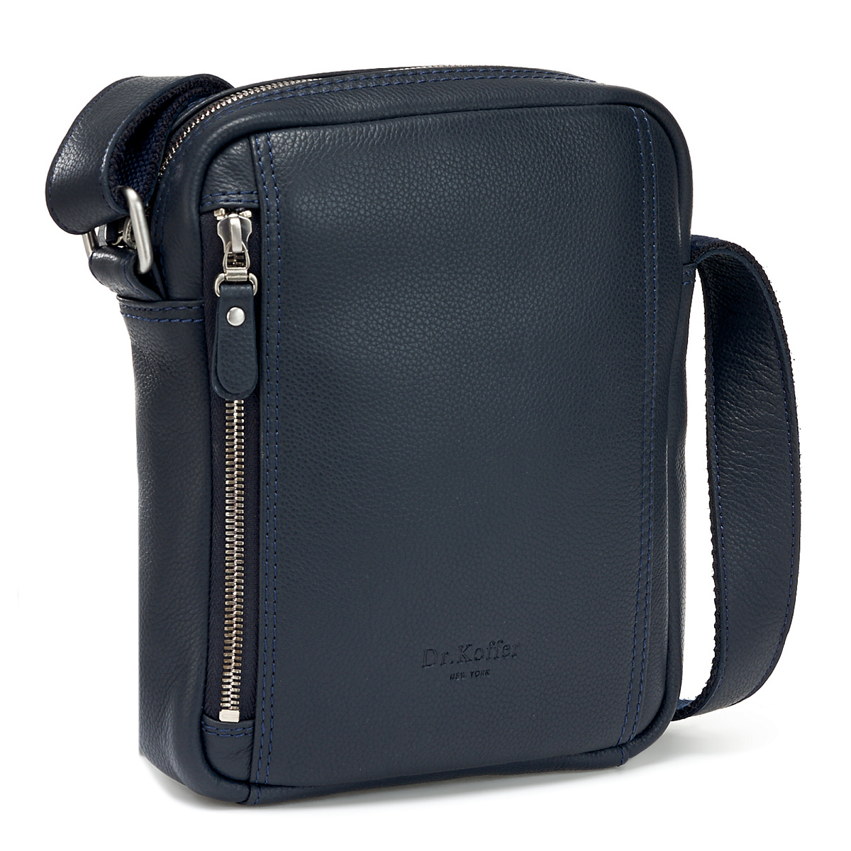 Сумка через плечо Dr.Koffer из натуральной кожи синяя