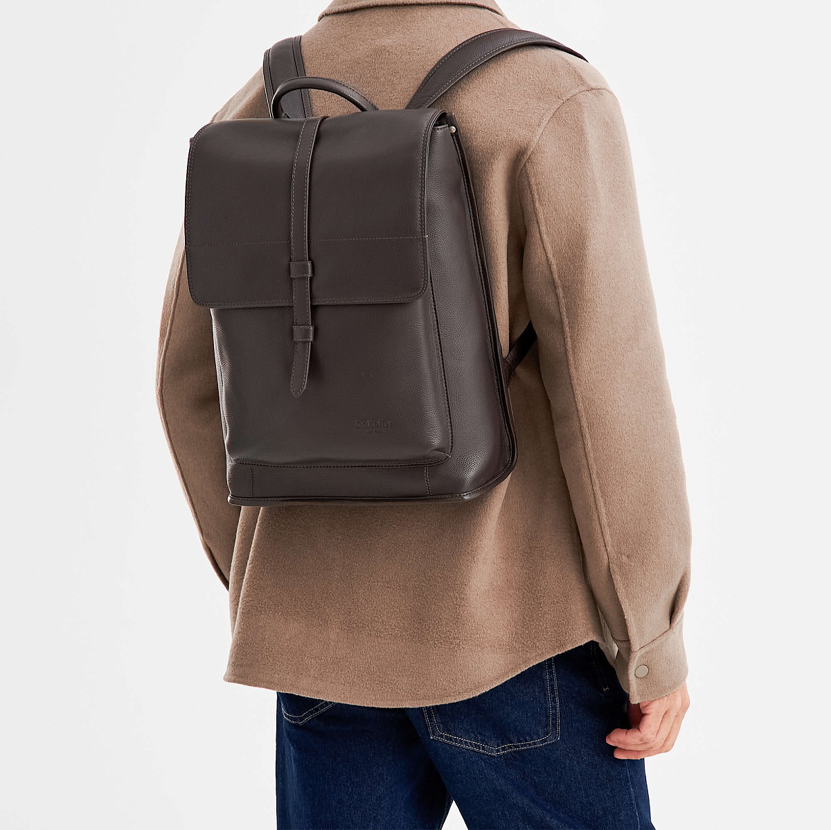 Рюкзак Dr.Koffer из натуральной кожи темно-коричневый