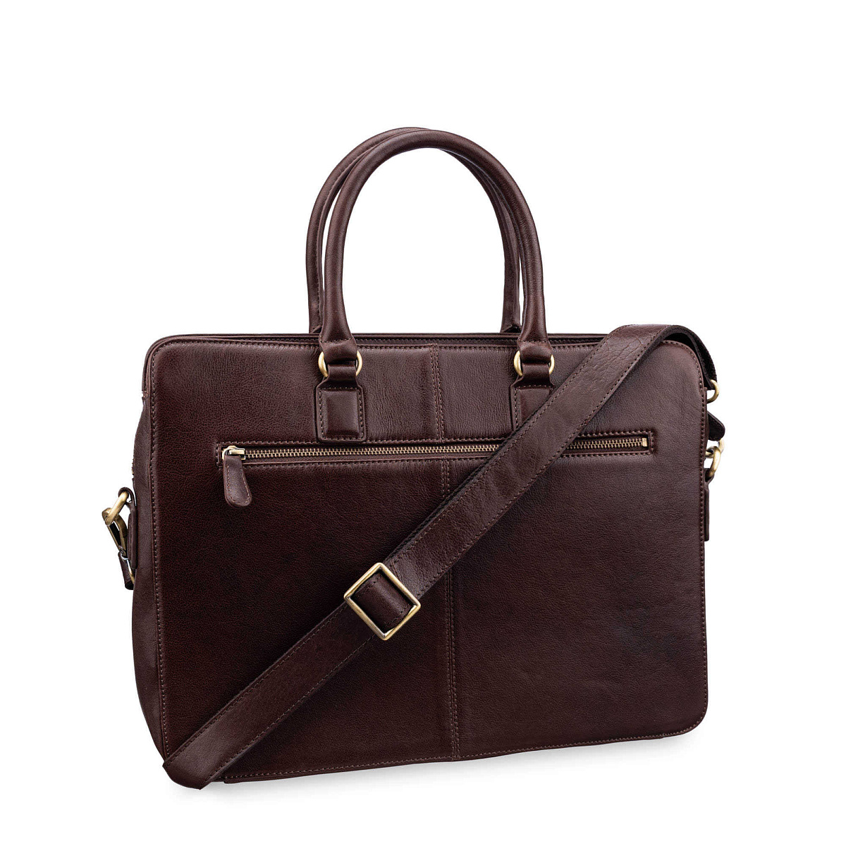 Деловая сумка Dr.Koffer из натуральной кожи темно-коричневая