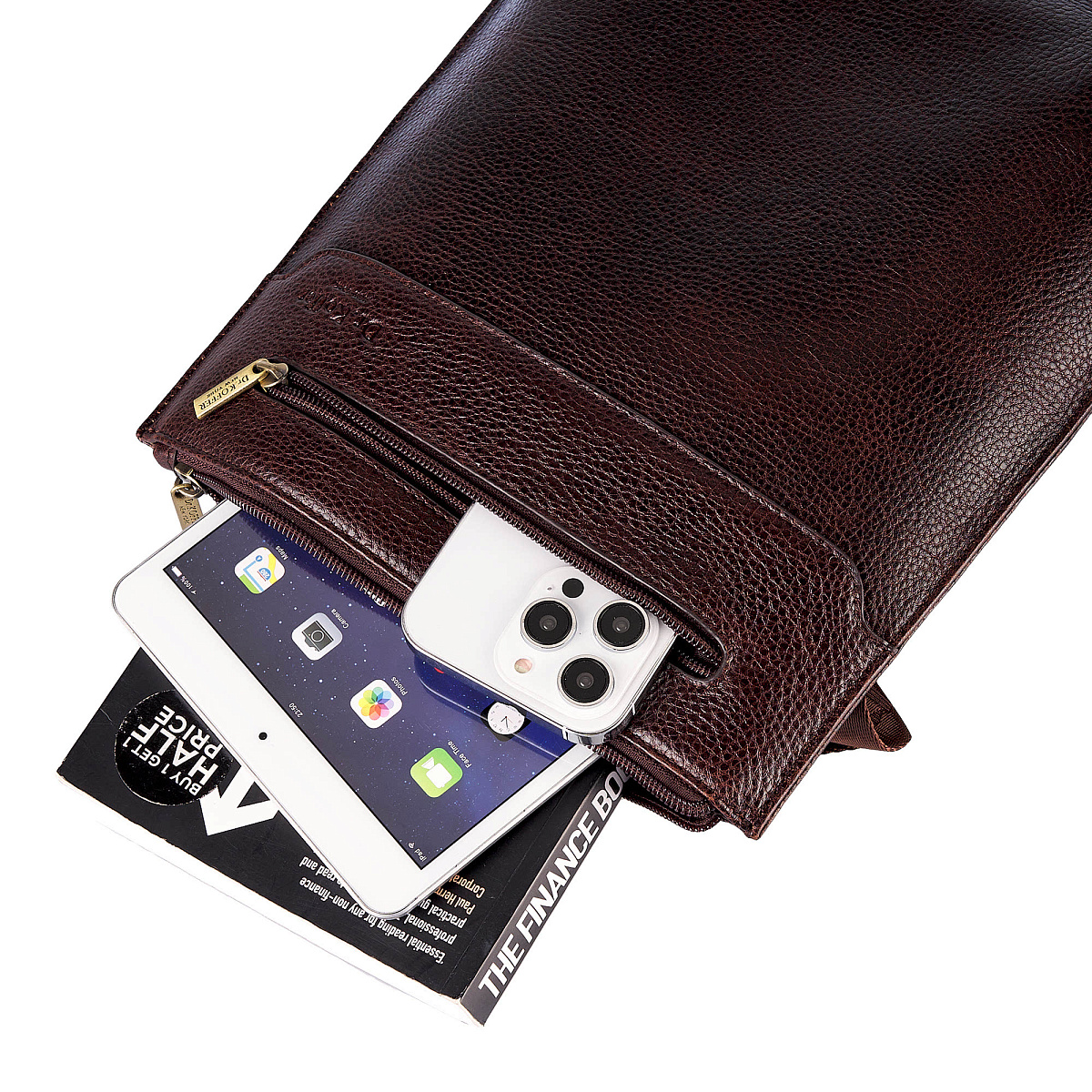 Сумка через плечо Dr.Koffer из натуральной кожи коричневая