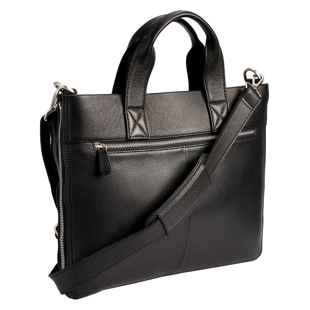 Деловая сумка Dr.Koffer из натуральной кожи черная