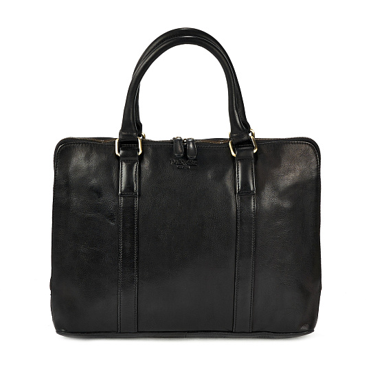 Деловая сумка Dr.Koffer из натуральной кожи черная