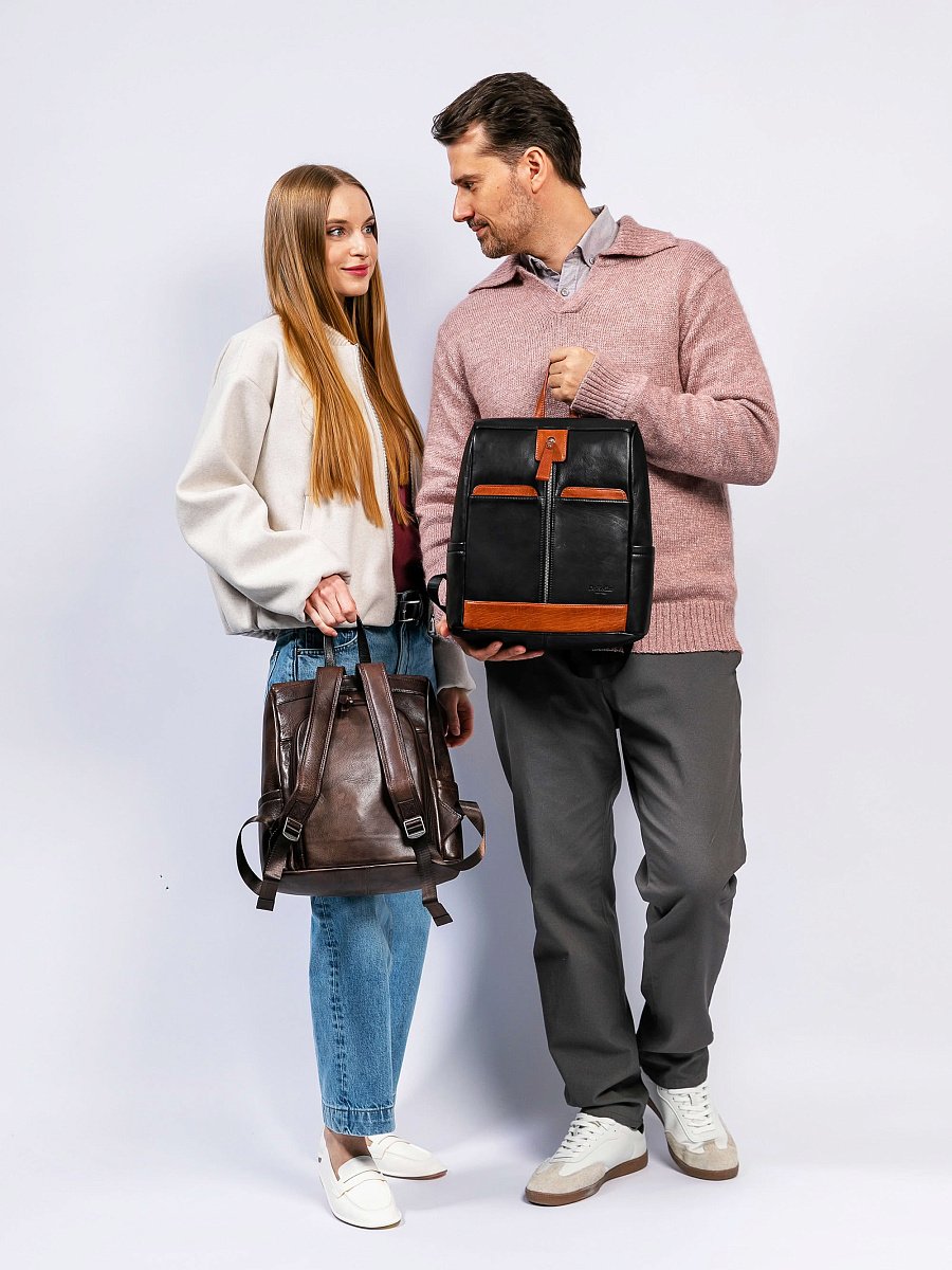 Рюкзак Dr. Koffer из натуральной кожи коричневый