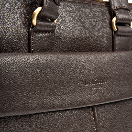 Деловая сумка Dr.Koffer из натуральной кожи темно-коричневая