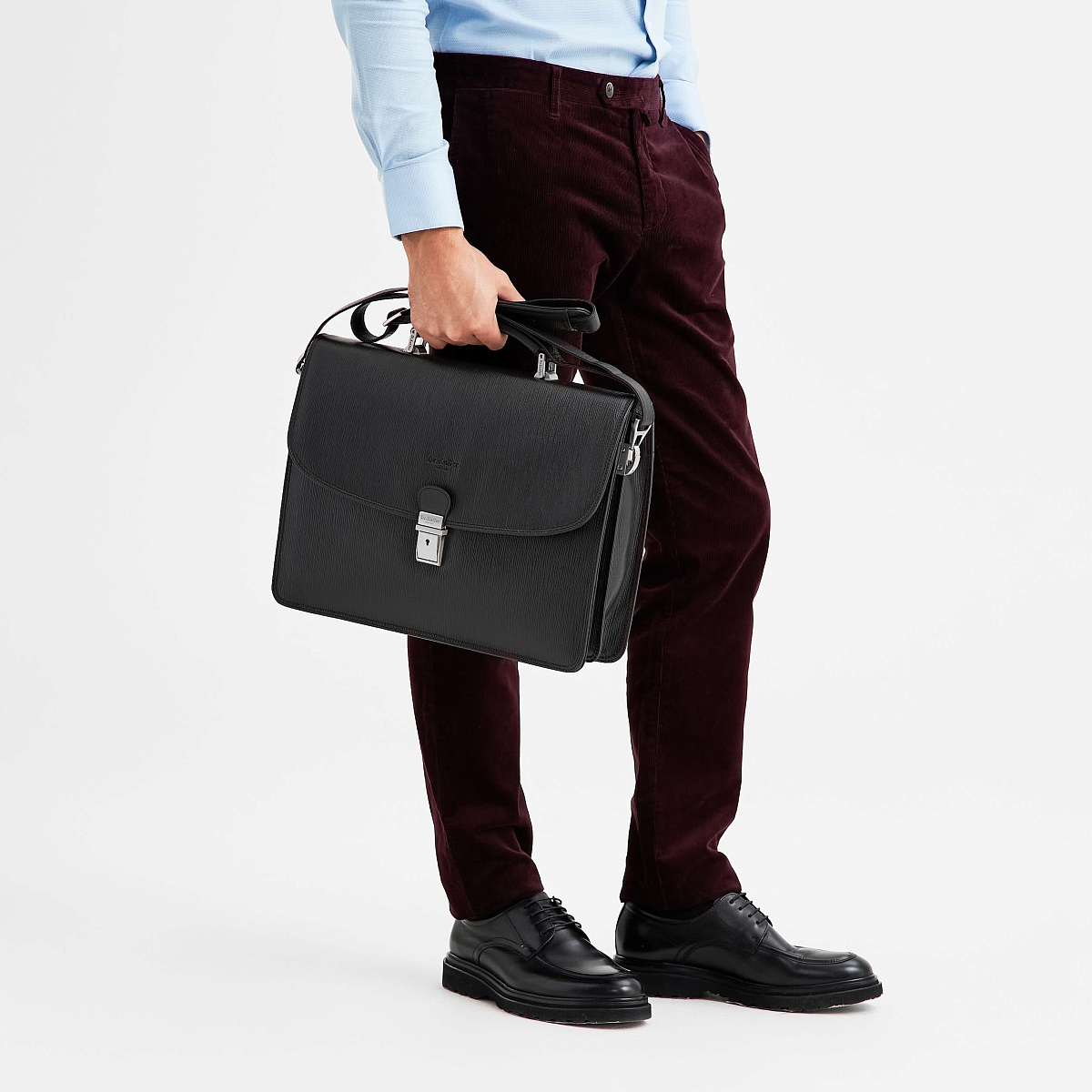 Портфель Dr.Koffer из натуральной кожи черный