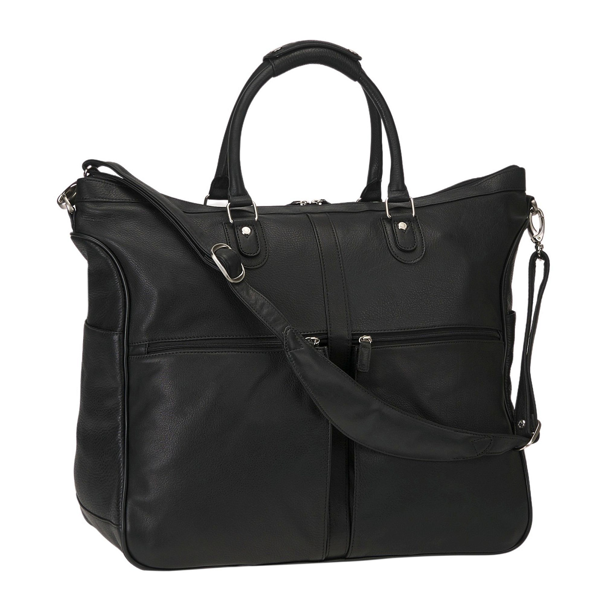 Сумка дорожная Dr.Koffer из натуральной кожи черная