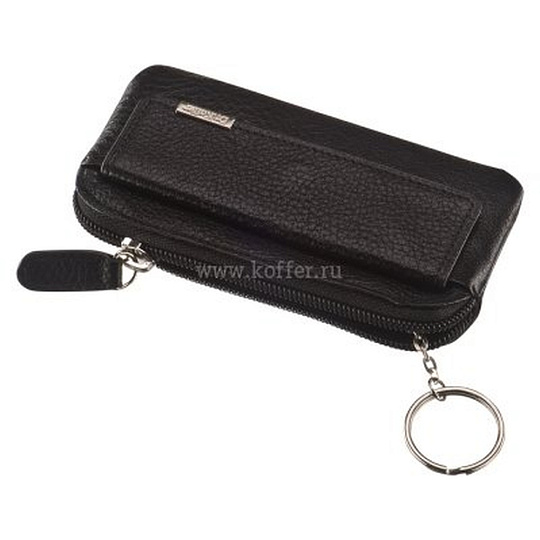 Ключница небольшого размера на молнии с карманом и кольцами на цепочках Dr.Koffer X244461-02-04