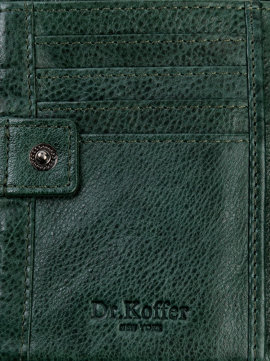 Портмоне Dr.Koffer из натуральной кожи зеленое