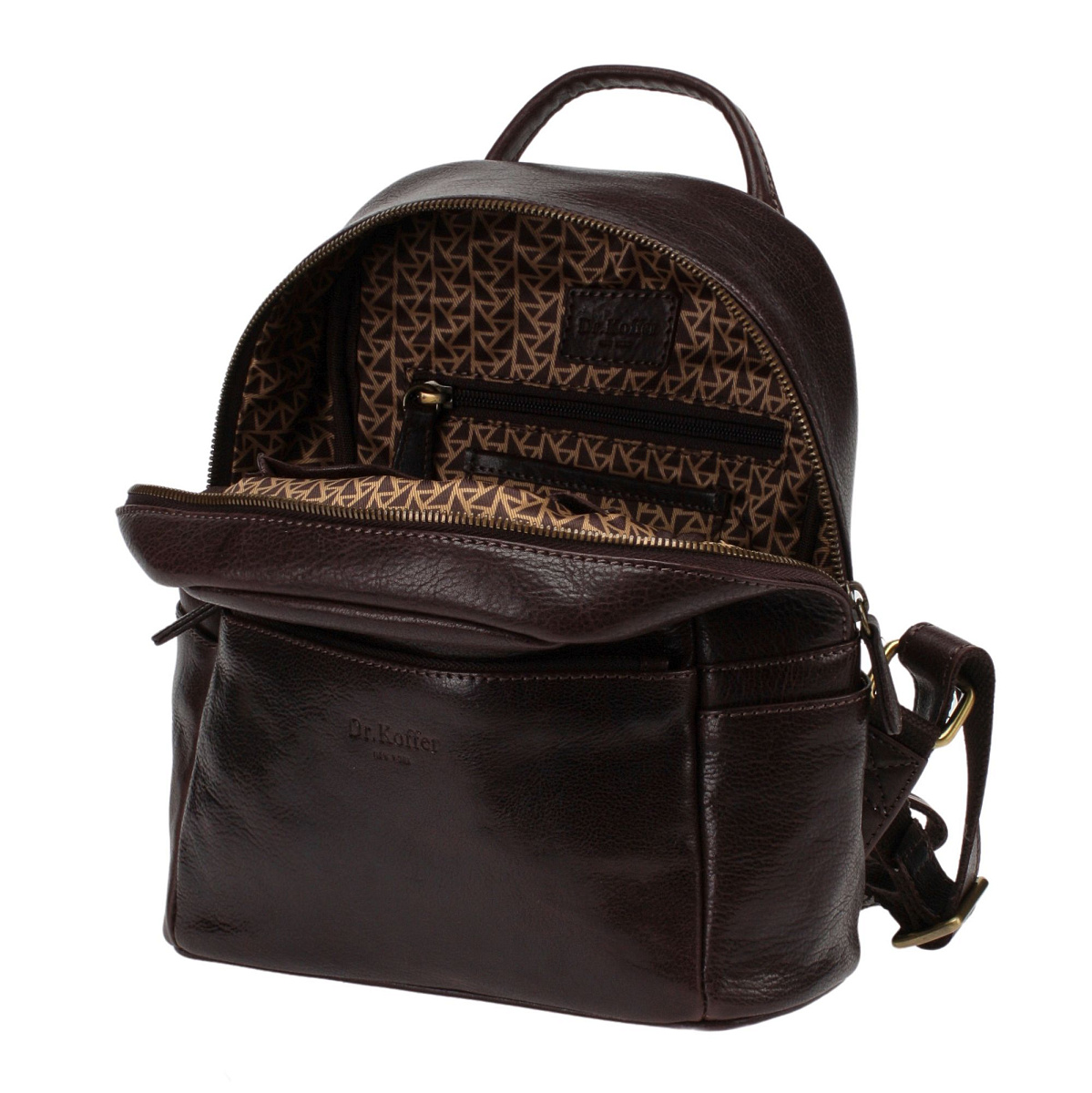 Рюкзак Dr.Koffer из натуральной кожи темно-коричневый
