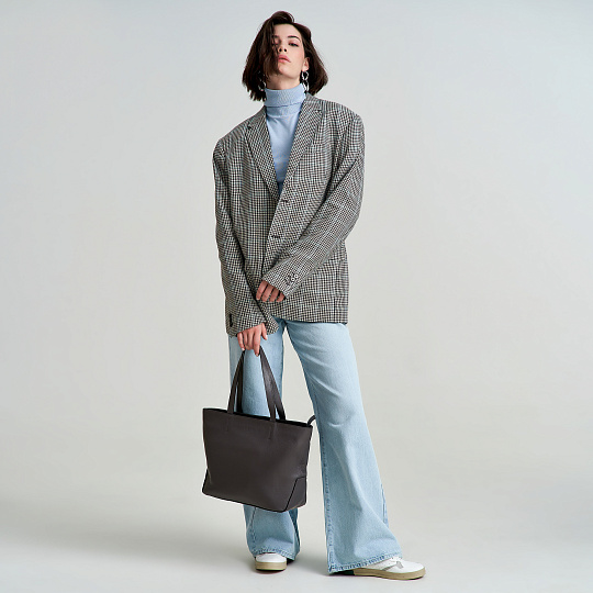 Женская сумка Dr. Koffer из натуральной кожи серая