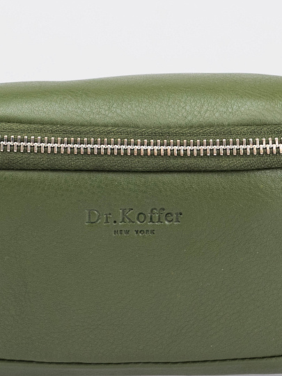 Сумка на пояс Dr. Koffer из натуральной кожи зеленая